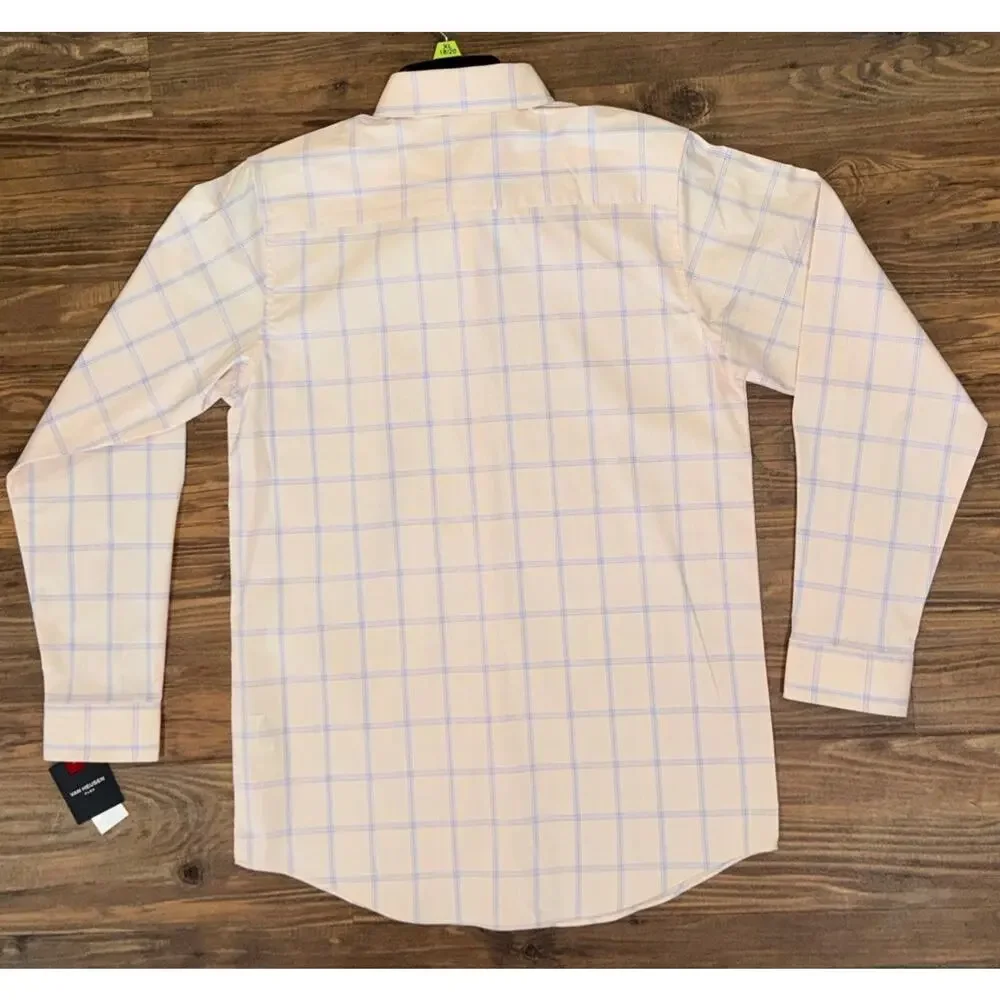 Van Heusen Apricot And Blue‎ Button Up Long Sleeve 18/20